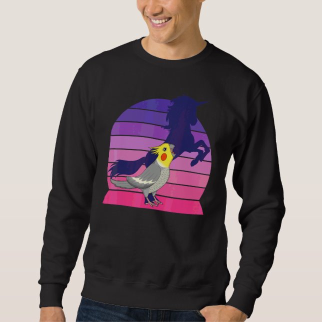 Sweatshirt Perroquet Rétro I Licorne I Cacatoès Criard (Devant)