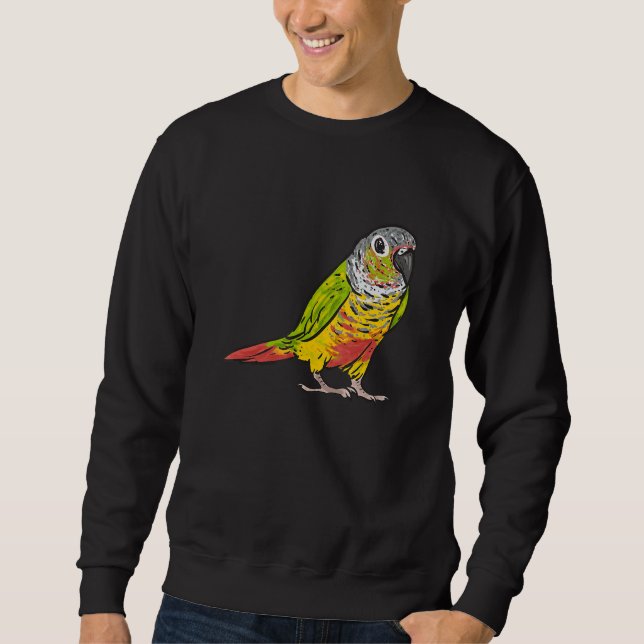 Sweatshirt Perroquet vert à la joue 1 (Devant)