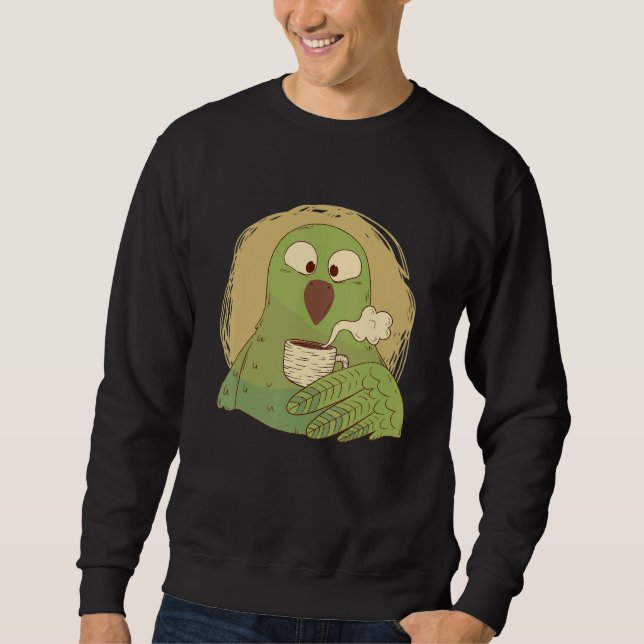 Sweatshirt Perruche à café (Devant)