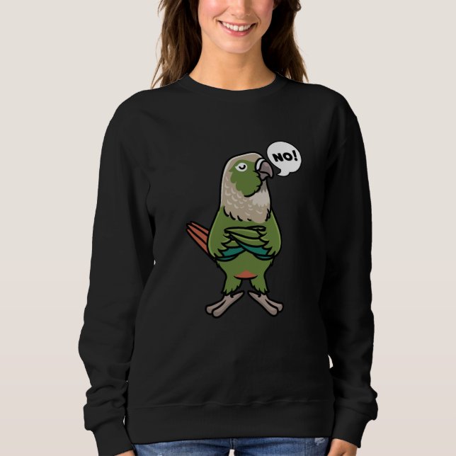 Sweatshirt Perruche verte Conure à jouet vert (Devant)