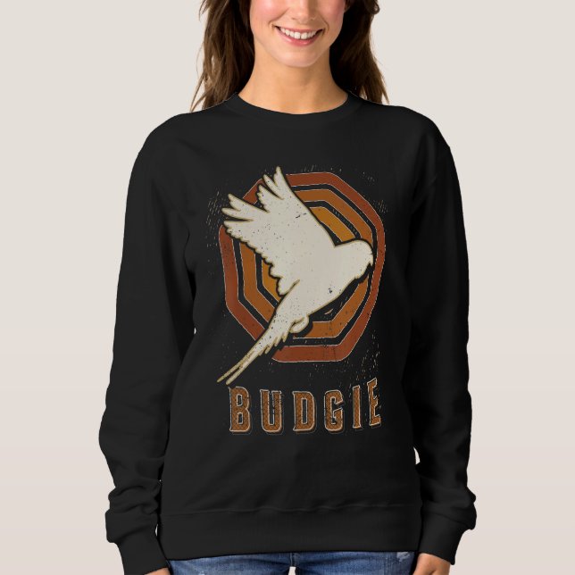 Sweatshirt Perruche Vintage Rétro Classique Amour des Animaux (Devant)