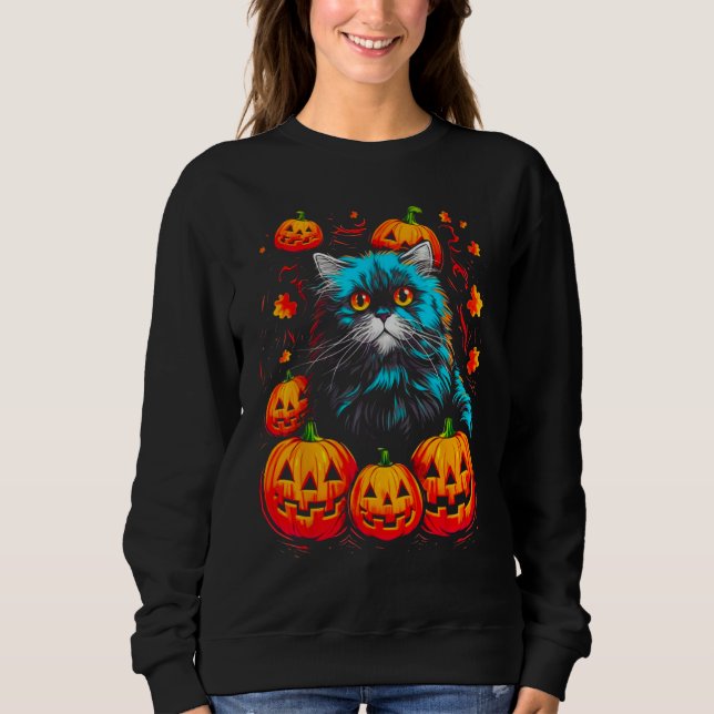 Sweatshirt Persian Cat Halloween (Devant)
