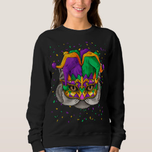 Sweatshirt Persian Mardi Gras Chat Face Carnaval Jester Festi