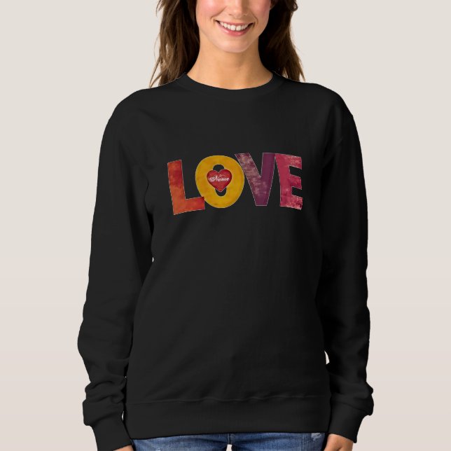 Sweatshirt Personalizable Valentine’s Day Heart Love Women’s  (Devant)