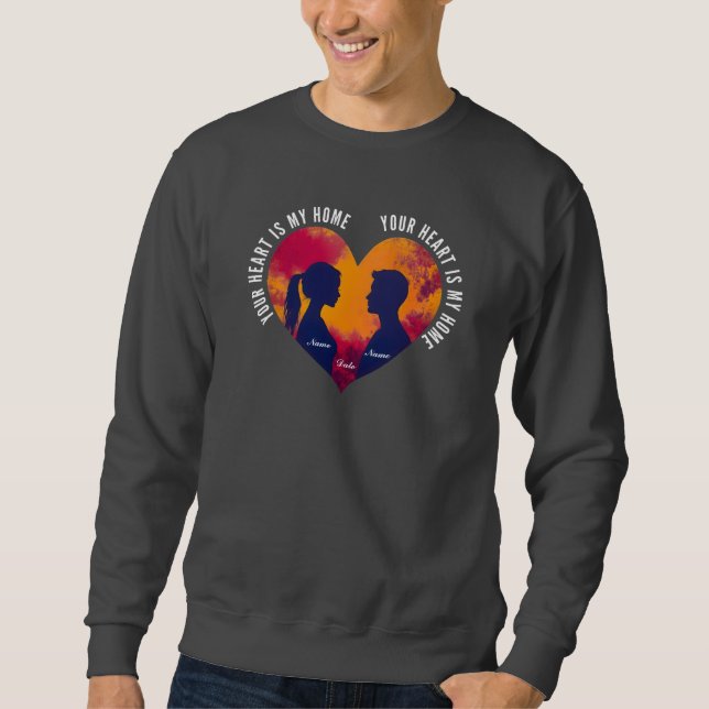 Sweatshirt Personalizable Your Heart Is My Home Couple (Devant)
