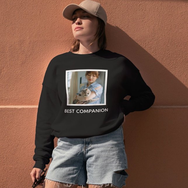 Sweatshirt Personalized Cute Cat Mom Photo Quote Custom Pet  (Créateur téléchargé)