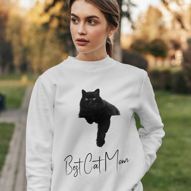 Sweatshirt Personalized Funny Black Cat Quote Pet Mom Ash (Créateur téléchargé)