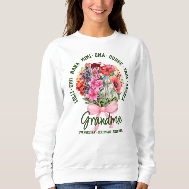 Sweatshirt Personalized GRANDMA Nana Mimi Gigi Mother's Day (Devant)