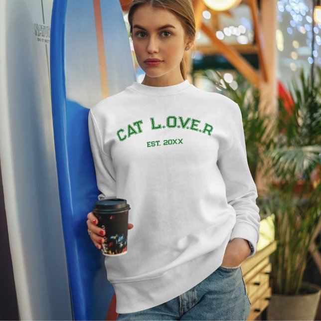 Sweatshirt Personalized Minimalist Stylish Cute Pet Cat Lover (Créateur téléchargé)