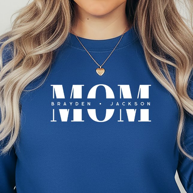 Sweatshirt Personalized MOM Kids’ Names, Modern Chic Mom Gift (Créateur téléchargé)