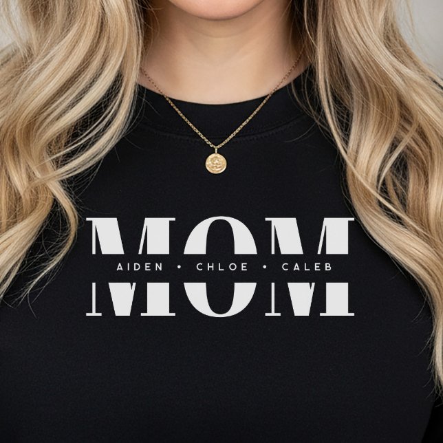 Sweatshirt Personalized MOM Kids’ Names, Modern Chic Mom Gift (Créateur téléchargé)