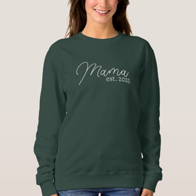 Sweatshirt Personalized Mom Shirt, Mom est. 2025 (Devant)