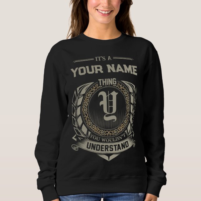 Sweatshirt Personalized Name Shirt, Custom Family Name (Devant)
