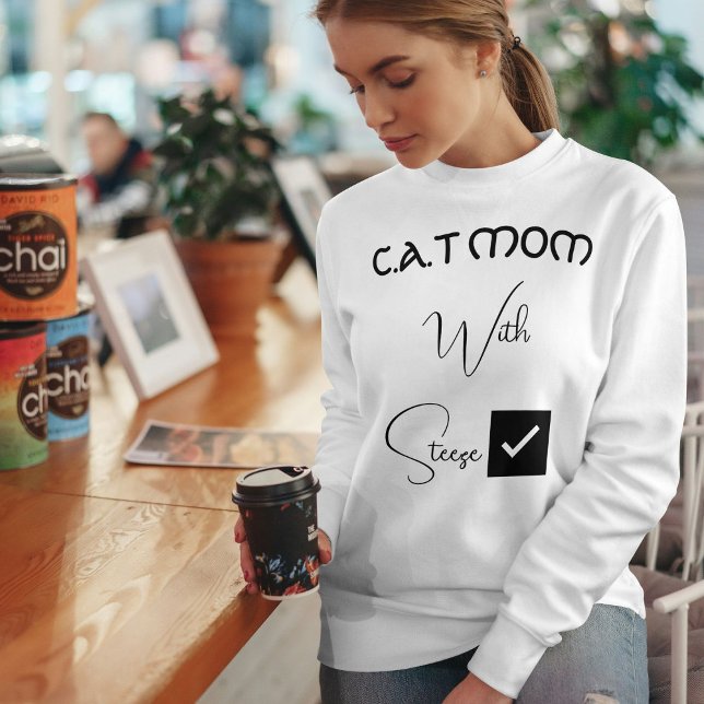 Sweatshirt Personalized Pet Lover Black Script Funny Cat Mom (Créateur téléchargé)