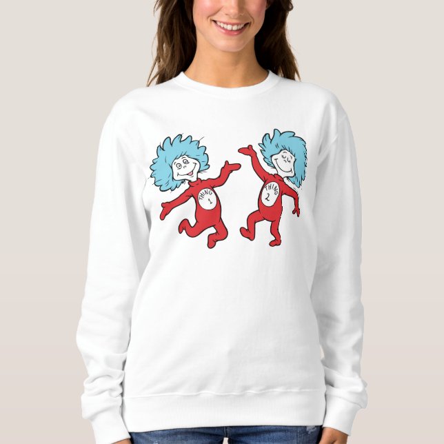 Sweatshirt Personnage Chose 1 et Chose 2 de Dr Seuss (Devant)