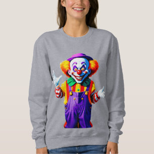 Sweatshirt Personnage de clown coloré en costume brillant