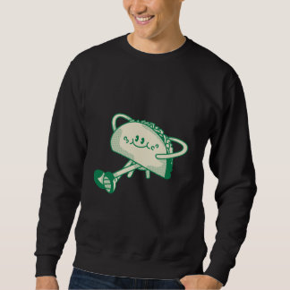 Sweatshirt Personnage de mascotte de taco vert mignon qui mar