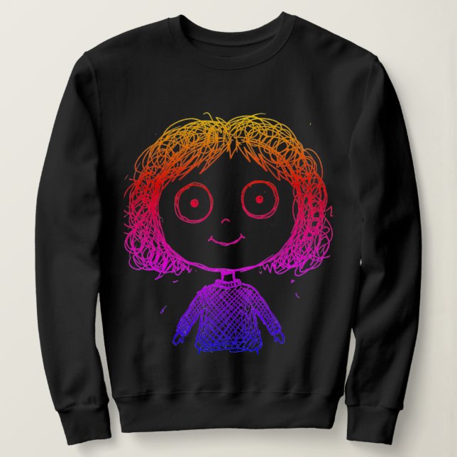 Sweatshirt Personnage de style libre - Dégradé de couleurs (Design devant)