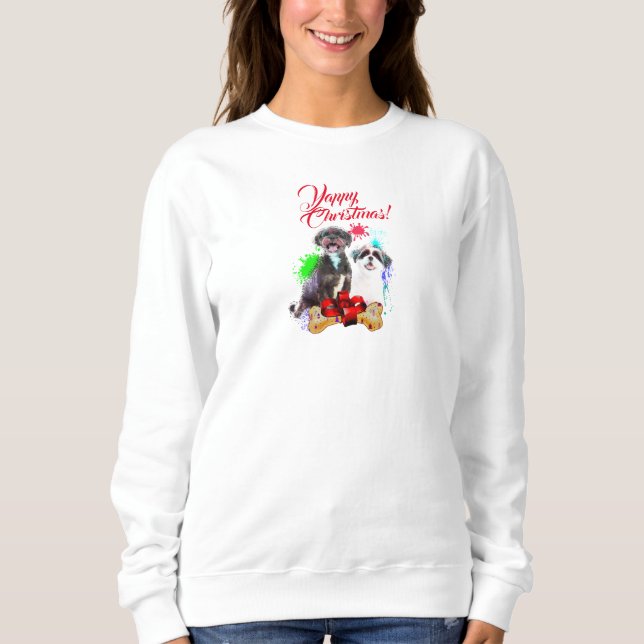 Sweatshirt Personnalisable Chih Tzu Chien Yappy Christmas (Devant)