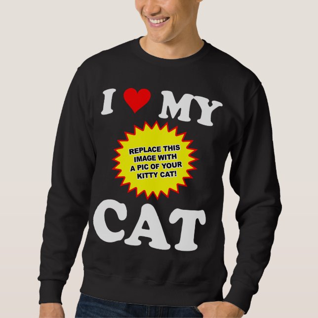 Sweatshirt PERSONNALISABLE J'aime mon chat (Devant)