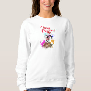 Sweatshirt Personnalisable joli Chien dalmate Joyeux Noël