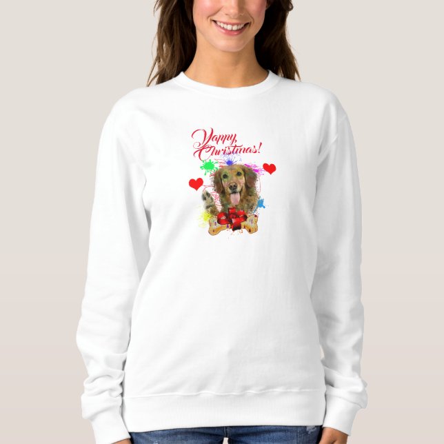 Sweatshirt Personnalisable Mignonne Golden Retriever Joyeux N (Devant)