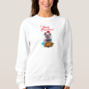 Sweatshirt Personnalisable Yorkie Chien Yappy Noël