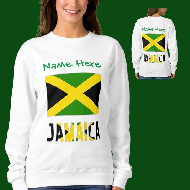Sweatshirt Personnalisation verte du drapeau jamaïcain (Créateur téléchargé)