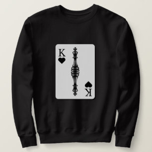 Sweatshirt Personnalisé BLACK KING JOUER CARTE JEU pièce d'éc