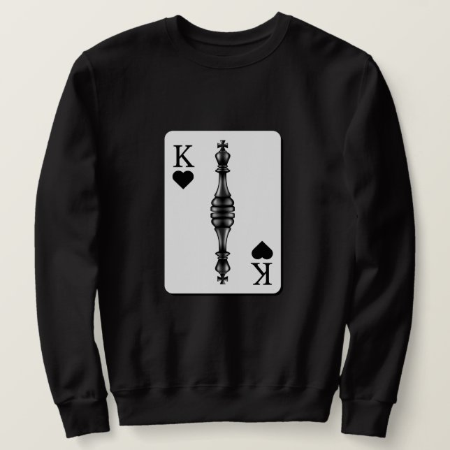 Sweatshirt Personnalisé BLACK KING JOUER CARTE JEU pièce d'éc (Design devant)