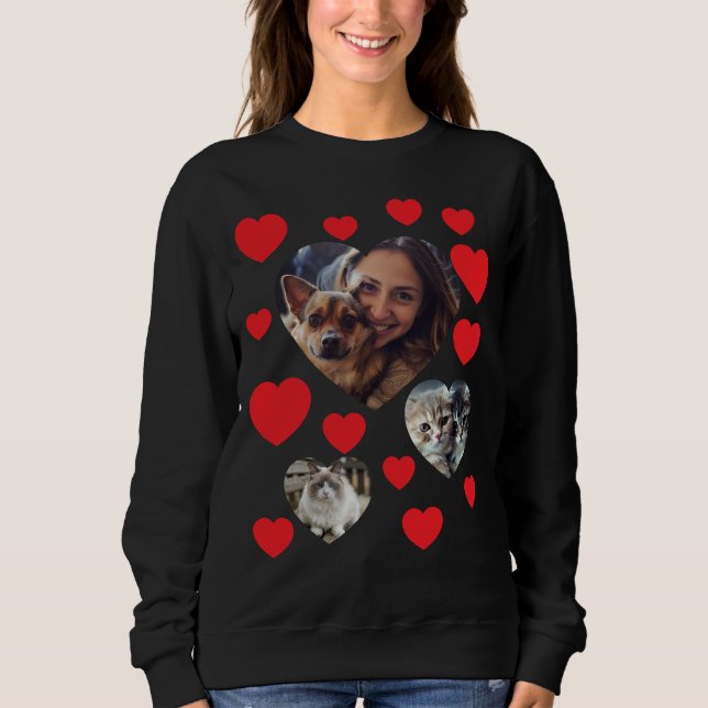Sweatshirt personnalisé de Pet Lover avec Red Hear (Devant)