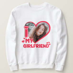 Sweatshirt Personnalisé J'aime ma petite amie Love Hearts Val