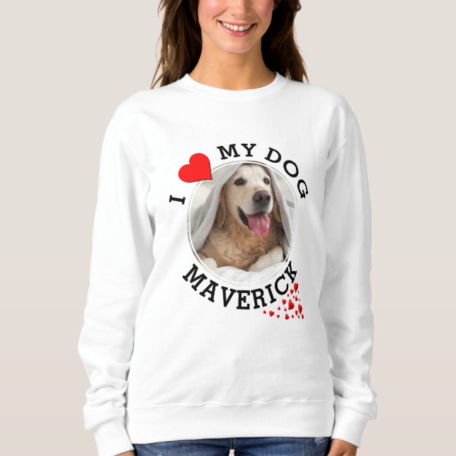 Sweatshirt Personnalisé J'AIME MON CHIEN (Devant)