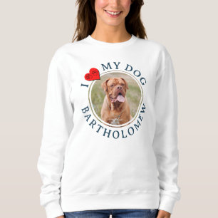 Sweatshirt personnalisé J'AIME MON CHIEN À Capuche