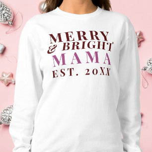 Sweatshirt Personnalisé Mama Joyeux Est. Année minimaliste Co
