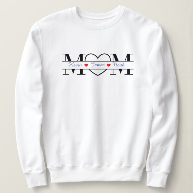 Sweatshirt personnalisé maman avec nom enfant dans (Design devant)