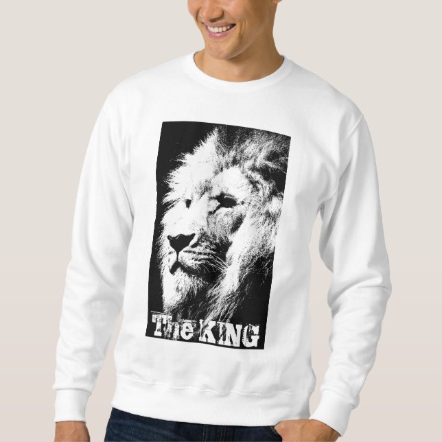 Sweatshirt Personnalisé Moderne Pop Art Lion Tête du roi Homm (Devant)
