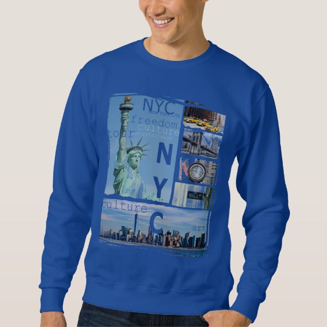 Sweatshirt Personnalisé Nyc New York City Liberty Statue Manh (Devant)