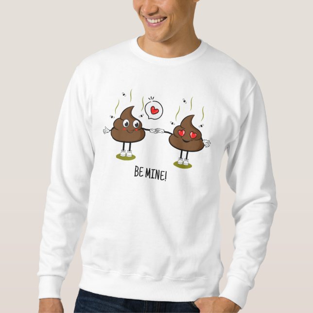 Sweatshirt Personnalisé Poop Emoji Love Couple (Devant)