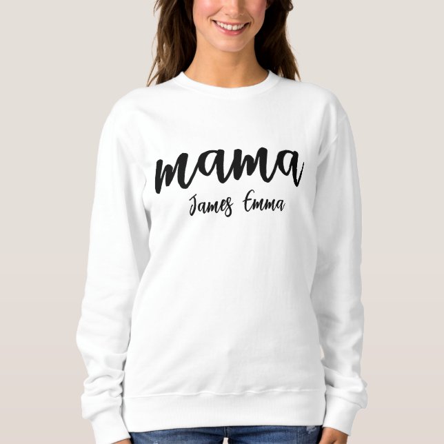 Sweatshirt personnalisé pour maman avec le nom de  (Devant)