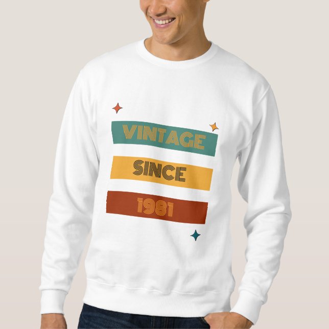 Sweatshirt Personnalisé Rétro N'Importe Quel Âge Anniversaire (Devant)