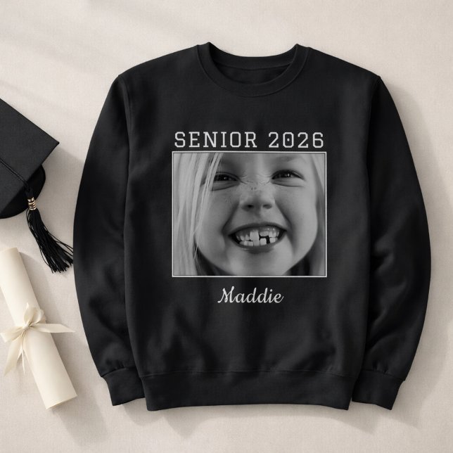 Sweatshirt Personnalisé Senior 2026 Photo de remise de diplôm (Créateur téléchargé)