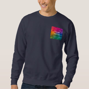 Sweatshirt Personnaliser Navy Blue Ajouter un Modèle de logo