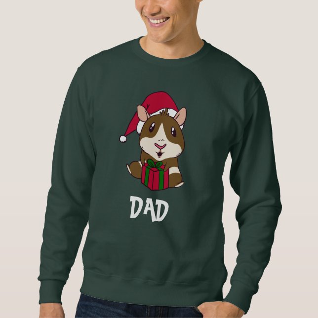 Sweatshirt Personnalisez la famille Noël Guinée papa cochon (Devant)