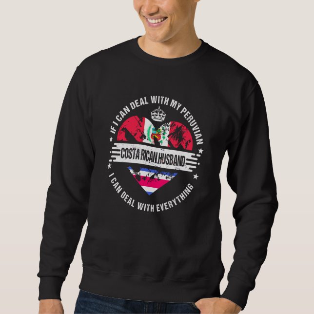 Sweatshirt Peru Flag Costa Rica Grown Husband Country (Devant)