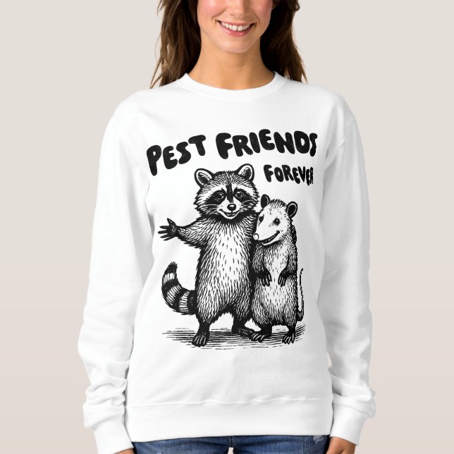 Sweatshirt Pest Friends Forever Black Print (Devant)
