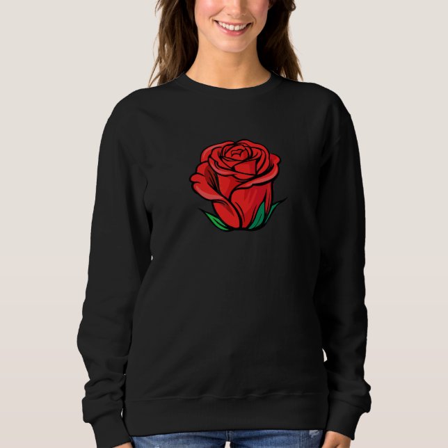 Sweatshirt Pétale de rose rouge en fleurs Fleur florale (Devant)