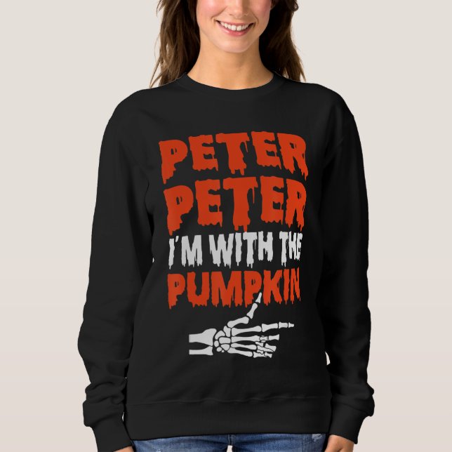 Sweatshirt Peter I'm with the Pumpkin Halloween Costume Coupl (Devant)