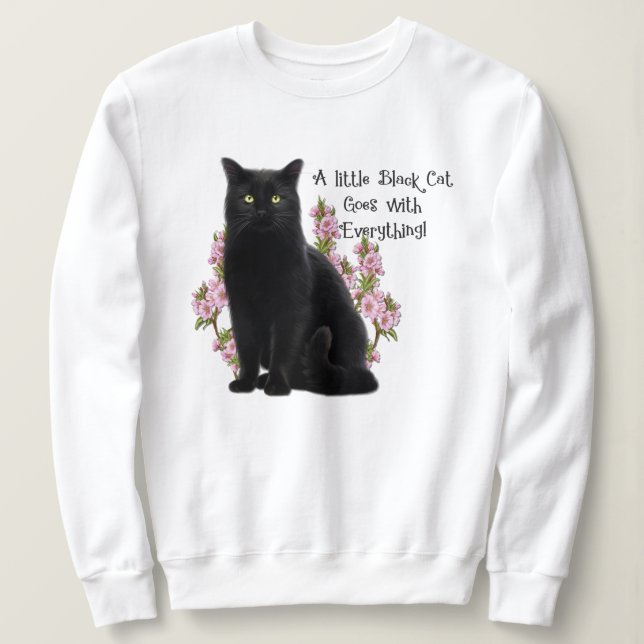 SWEATSHIRT PETIT CHAT NOIR (Design devant)