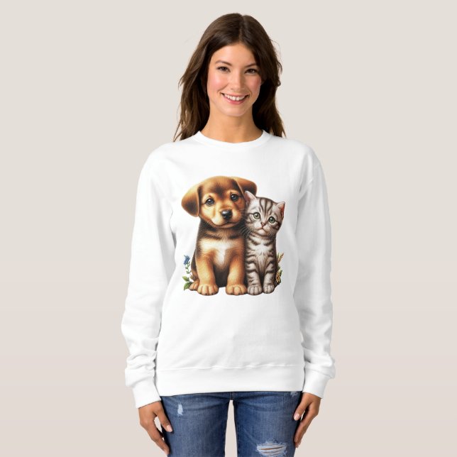 Sweatshirt Petit chiot/chaton (Devant entier)